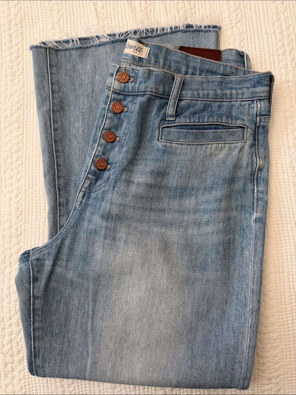 Madewell Light Blue Button-Fly Wide Leg Jeans